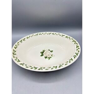 Hall Superior Quality Cameo Rose Oval Serving Bowl Vintage Mary Dunbar 10 Inch